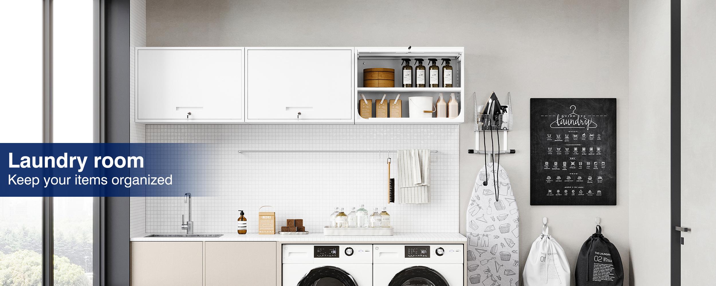 Letaya Metal Garage Wall Cabinet with Doors and Shelves, Wall Mounted Metal Storage Cabinet, Floating Garage Tool Cabinet for Garage, Basement, Kitchen, Warehouse