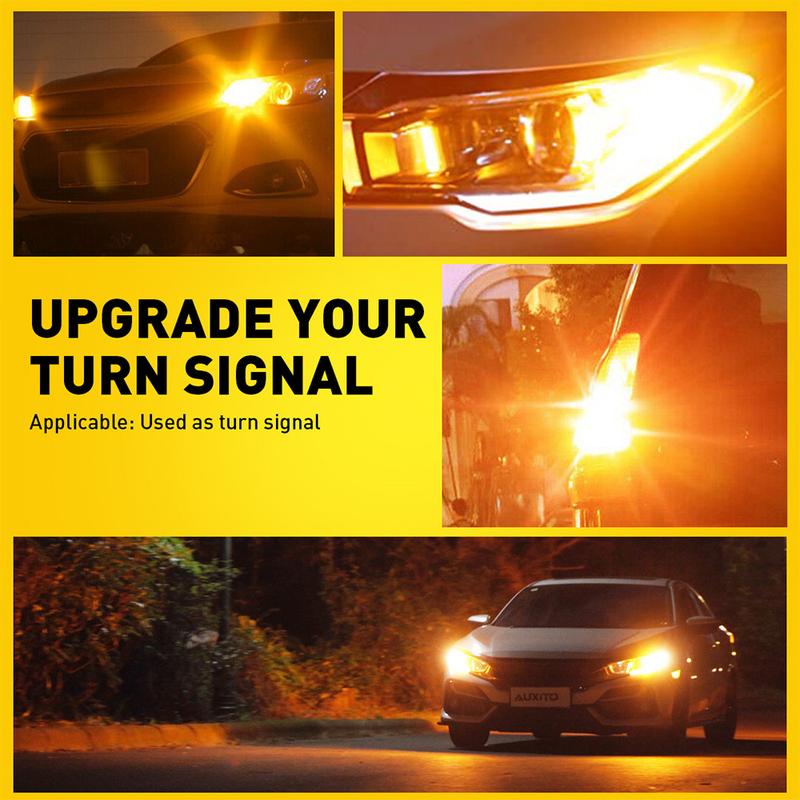AUXITO 7440 LED Bulb Amber Yellow Turn Signal Light Bulbs, 7443 7444 7441 Auto Bulb With Build-in Load Resistor CANBUS Error Free Pack of 2