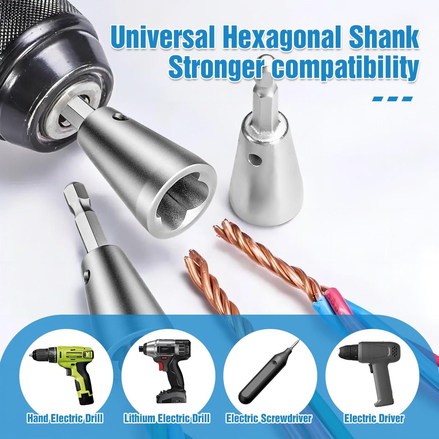 1pc Wire Twisting Tool Quick Twist Drill Driver Electrical Tool, Multi-Tool Cable Connector, Upgraded for Drilling Industry, 9-22mm Hex Handle