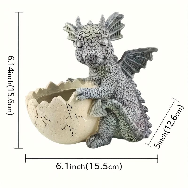 Mini Cute Dragon Succulent Planter Pot, Cartoon Resin Plant Pot with Drainage, Decorative Desktop Flower Pot for Home Office Indoor Bonsai Cactus Garden Decor