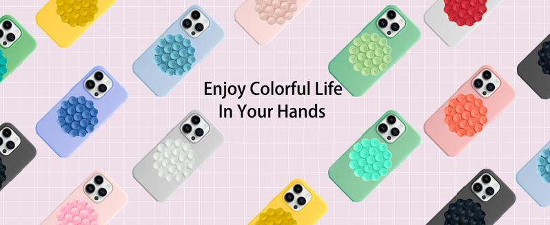 2pcs Double-Sided Phone Suction Mount,Round Silicone Suction Cup Phone Holder,Phone Case Self-Adhesive Phone Sticky Grip for Mobile Devices