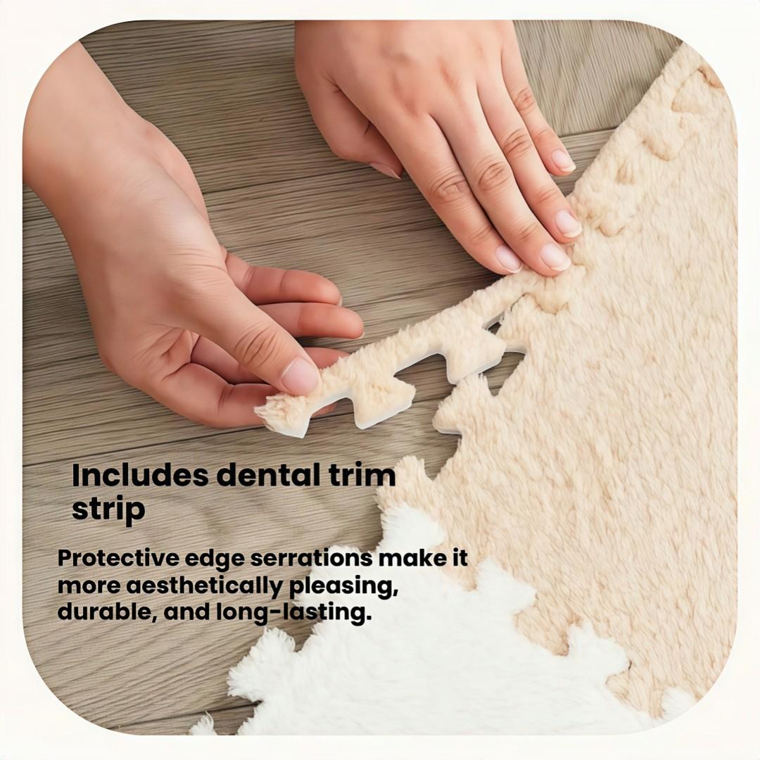 24-piece patchwork foam floor mat, soft interlocking carpet tiles, fluffy puzzle area mat, suitable for bedroom and living room, Interlocking Washable Rugs, Super Soft Rug, Fluffy Nursery Rug, Furry Floor Rugs