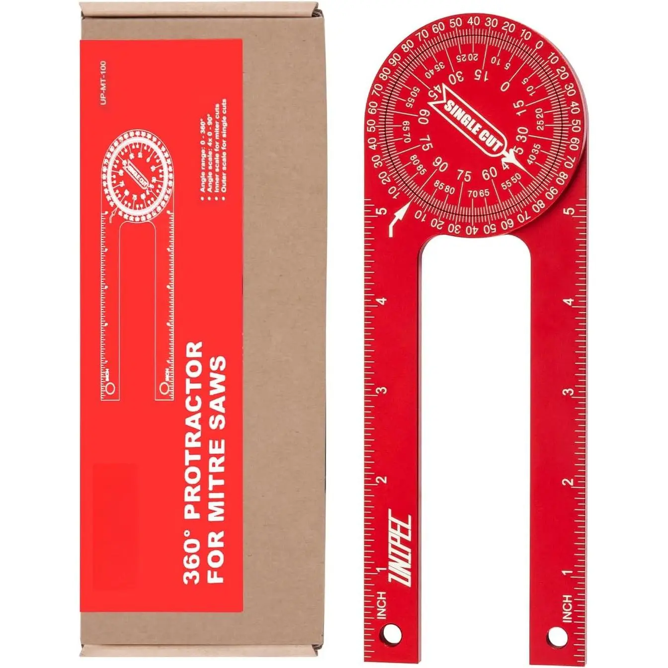 7.3 Inch  Miter  Protractor & Angle Finder Tool, Red