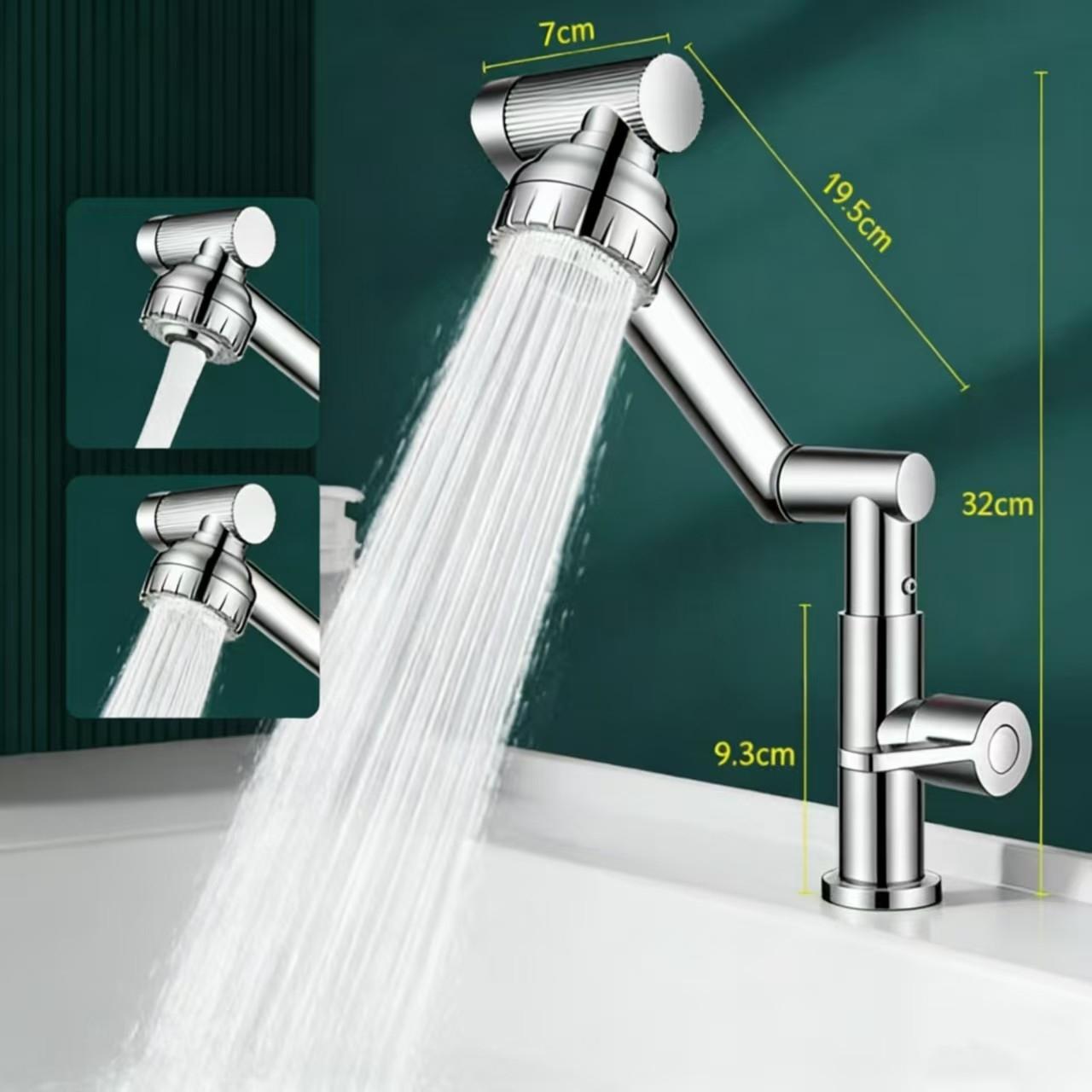 1080° Rotating Single Cold Water Faucet, Two-Tier Flow Mode, Universal Rotation, Ideal for Bathroom Sink and Kitchen Faucet