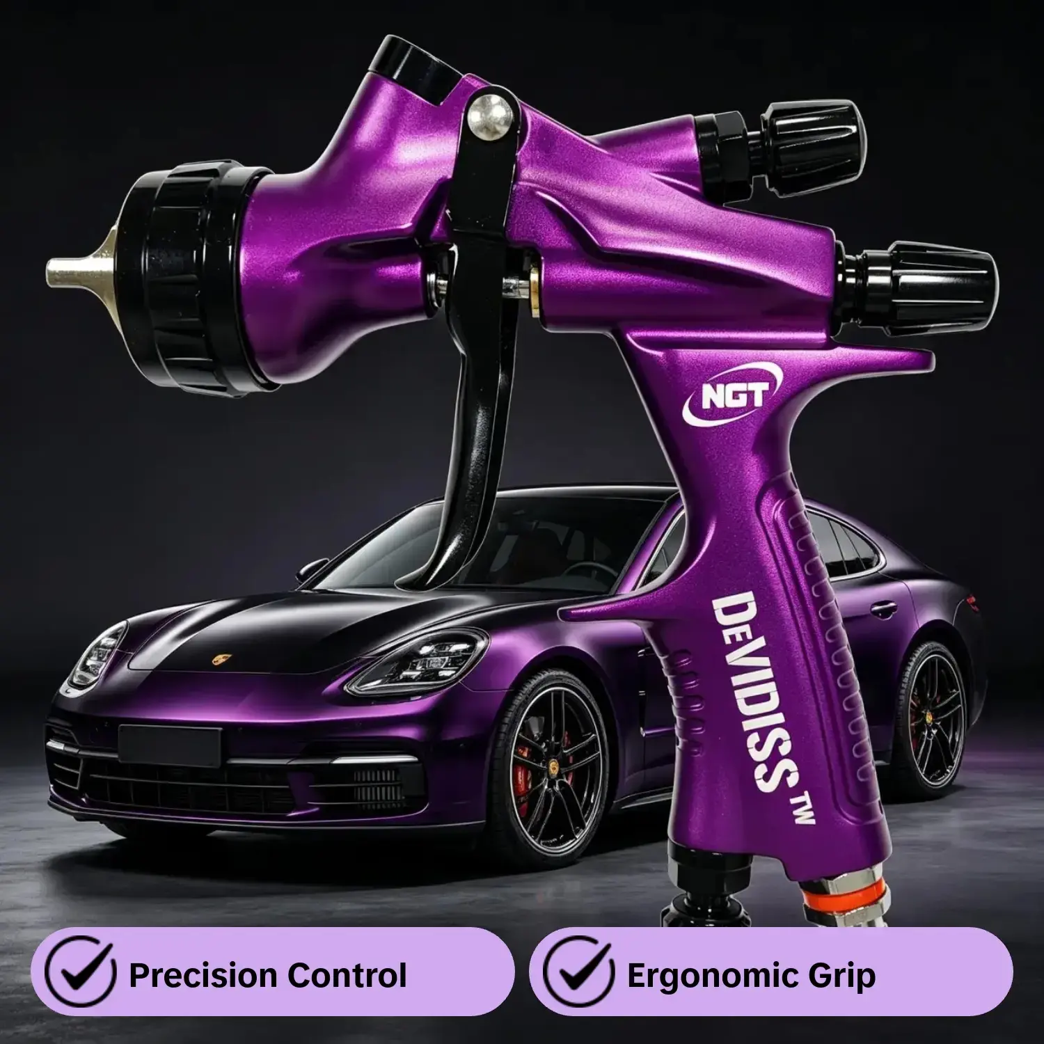 Devidiss Hvlp Ngt Pro Te20 Lite Spray Gun Kit, Professional 1.3mm Nozzle, Car Paint Application, Comfortable for All Car Paints, Paint Spraying Tool