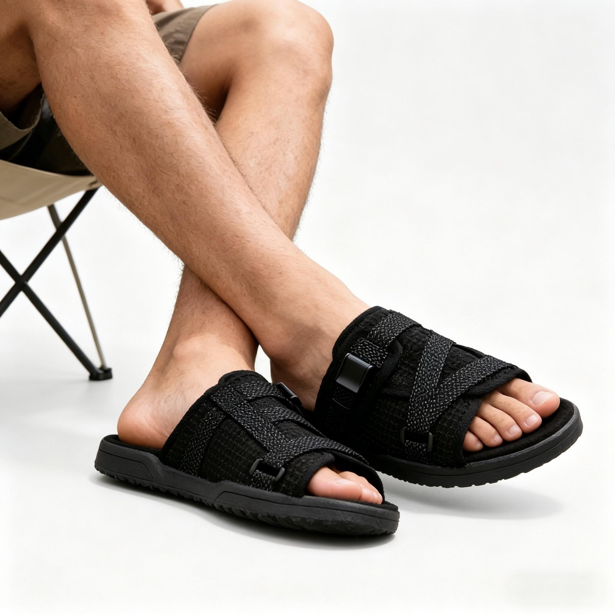 2026 Hottest Summer Men's Slides| Stylish Sneaker Slippers, Adjustable Straps, Arch Support, Slip-Proof & Ultra-Comfortable Footwear