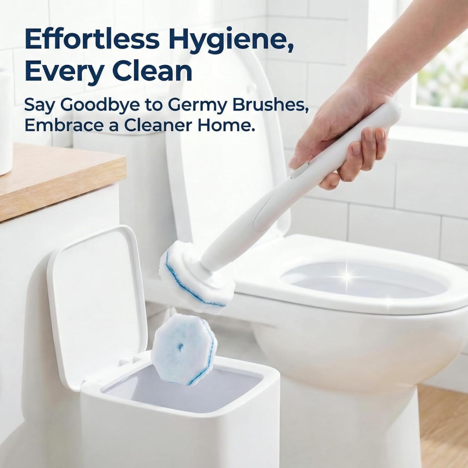 50 Count Toilet Wand Refills, Disposable Toilet Brush Refill Heads Compatible with Household Brushes Scrubbers, 3-Layer Scrubbing Pads for Quick Bathroom Toilet Bowl Cleaners Home Cleaning Products Local Stock