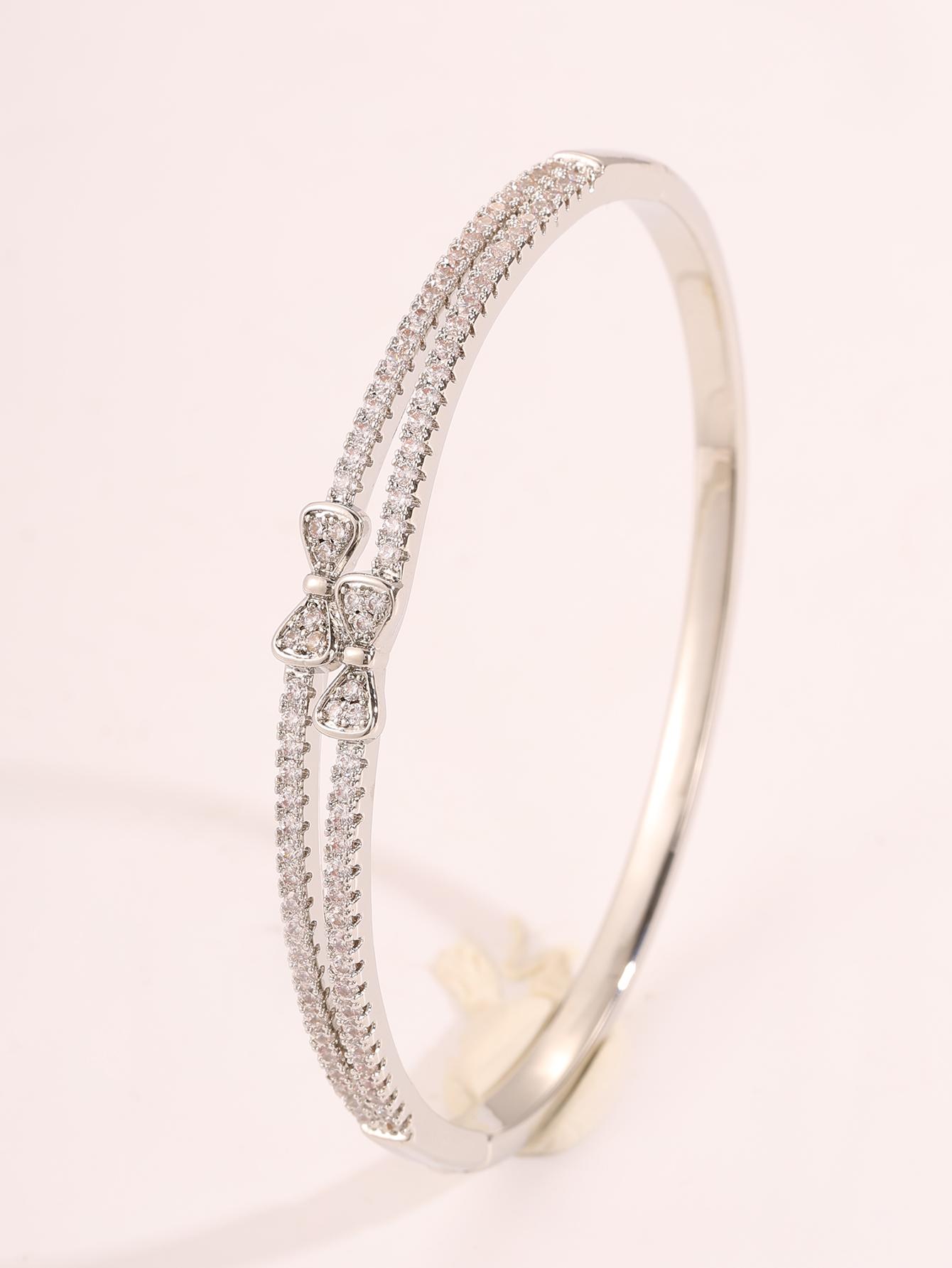 Fashion Knot Cubic Zirconia Bracelet for Women, Elegant Daily Wear Jewelry, Perfect Gift for Her, All Seasons Accessory