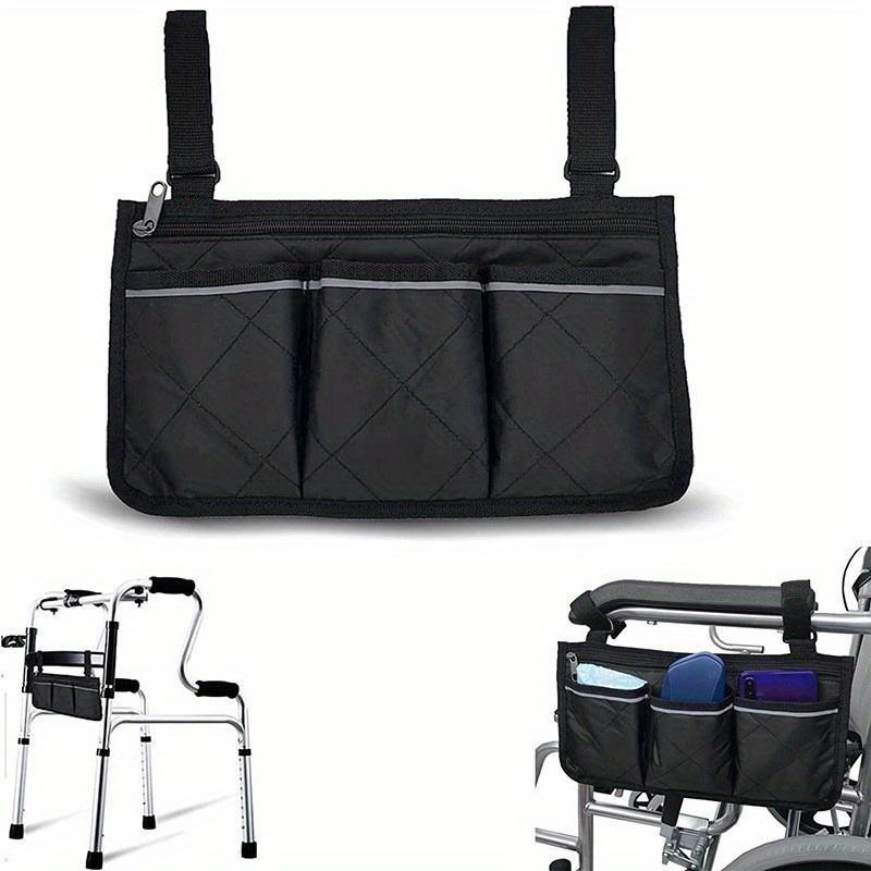 1pc Walker Electric Scooter Wheelchair Armrest Side Storage Bag Seat Armrest Storage Bag