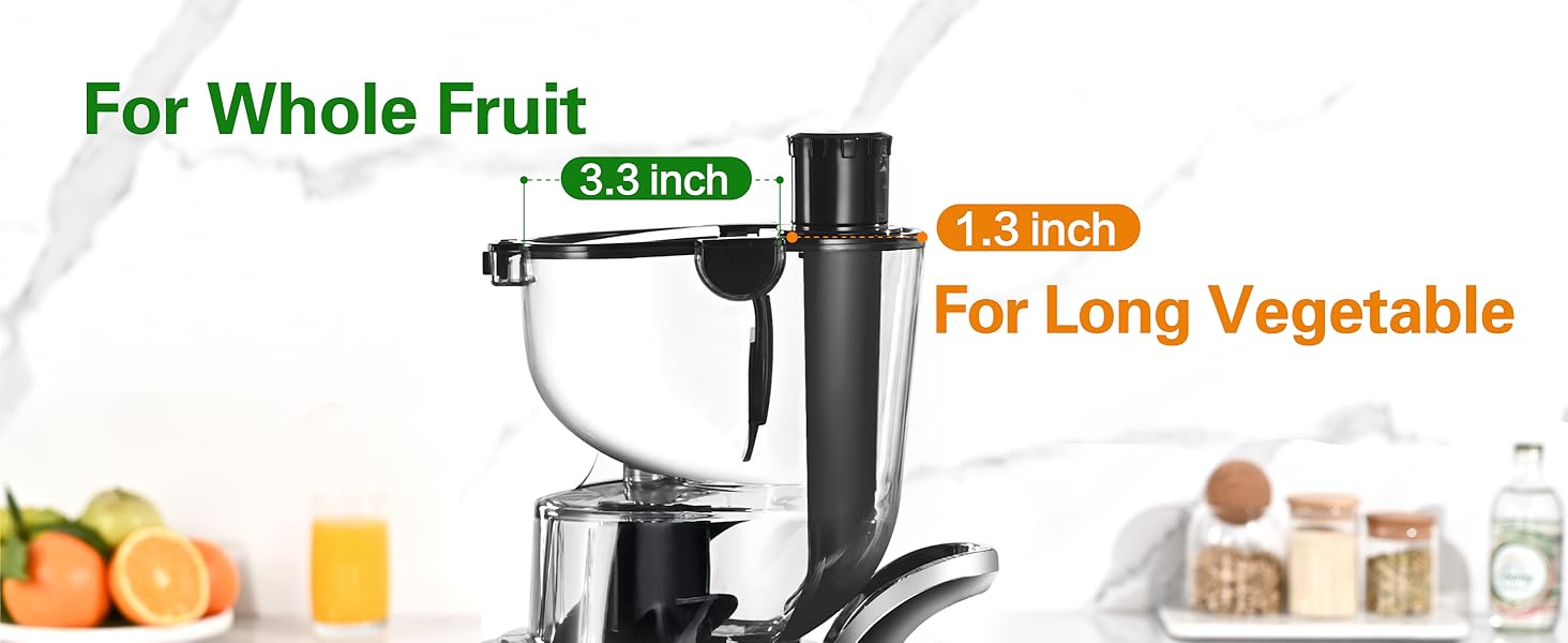 Kitchen in the Box Cold Press Juicer | Slow Masticating with 3.3" Large Feed Chute for Whole Fruits & Veggies | High Yield | BPA-Free Kitchen in the Box Cold Press Juicer | Slow Masticating with 3.3" Large Feed Chute for Whole Fruits & Veggies | High Yield | BPA-Free