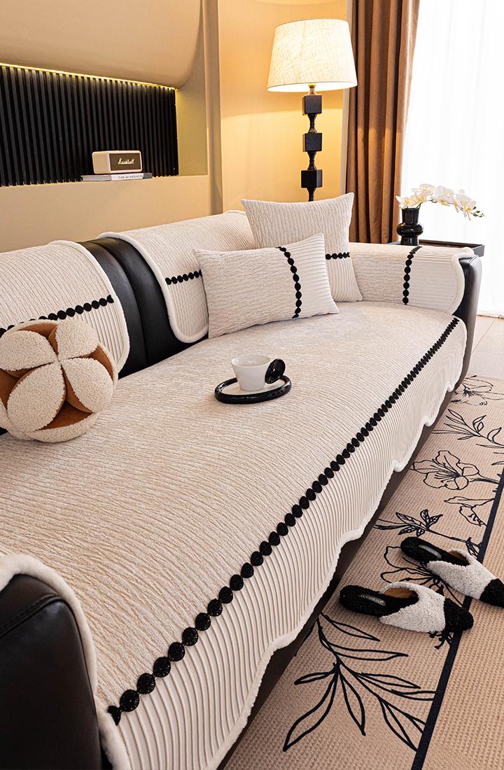 Luxury Dustproof Sofa Cover Set, 1 Count Non-Slip Cushion, Suitable for decorating living rooms, offices, and bedrooms, including armrest covers and backrest covers, All-Season Protection, Fits Single to Four Seater Sofas, Sofa Slipcover