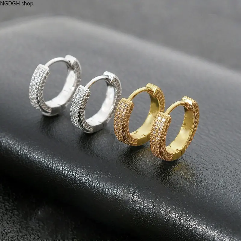 Sparkling Silver Pave Huggie Hoop Earrings, Thick Chunky Glitter CZ Small Hoops, Minimalist Glam Ear Jewelry, Elegant Daily Stackable Gift, Perfect for Office, Party, Date Night & Chic Everyday Accessories.