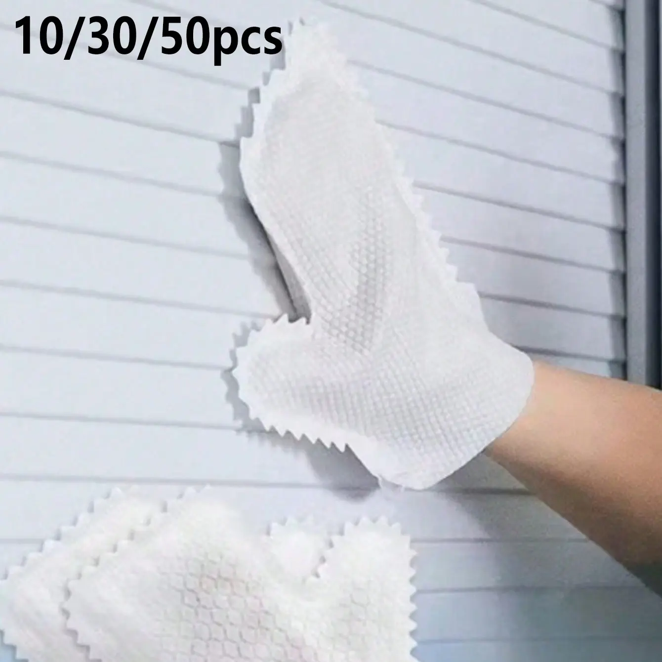 White Microfiber Dusting Gloves, Dry Wet Use, Easy Cleaning Mitts, Ideal for Kitchen, Living Room, Bedroom, Car, Furniture, Windows