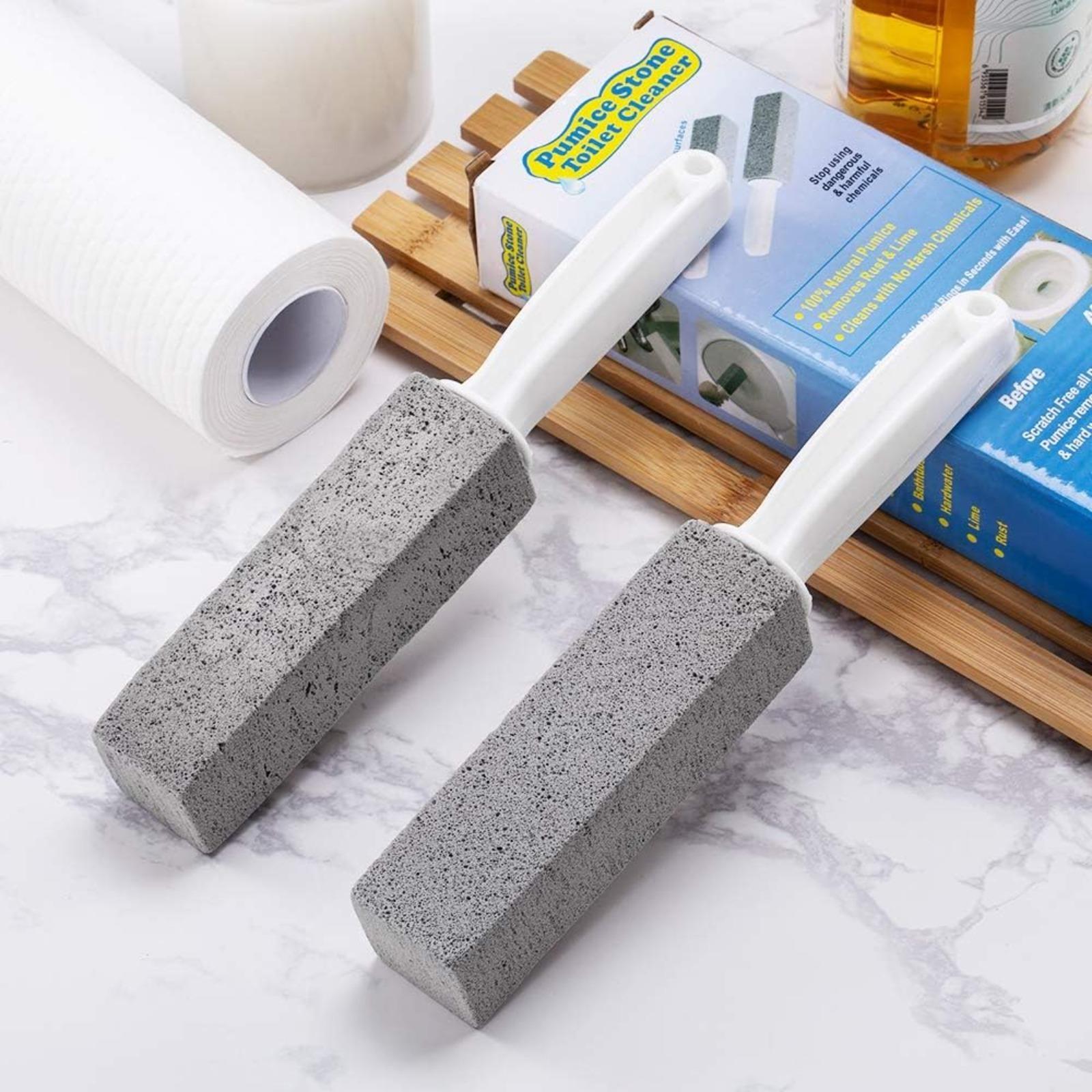 1/2PCS Pumice Stone Toilet Bowl Cleaner with Handle, Hard Water Ring Remover & Stain Scrubber for Home Bathroom, Pool, Sink and Tub, Pumice Stone For Cleaning, Ergonomic Heavy Duty Cleaning Tool, Pumice Stone For Toilet, Toilet Cleaning Brush