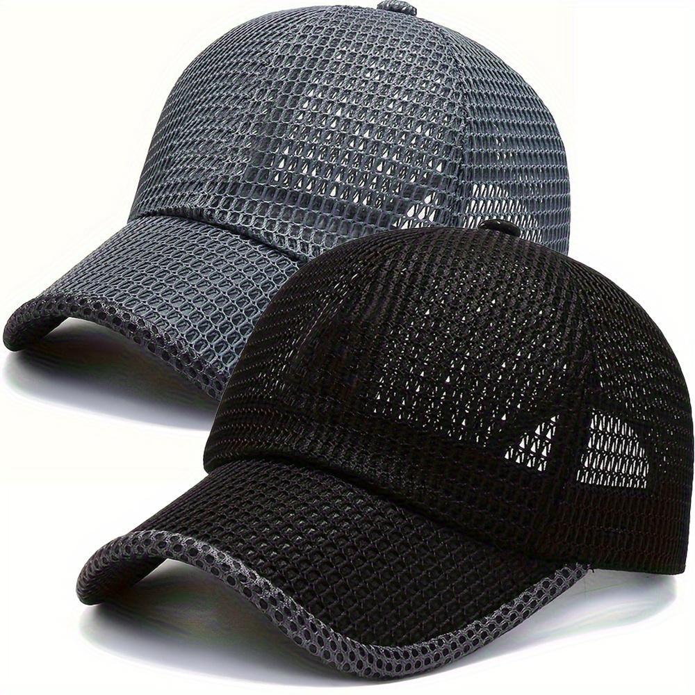 4 Pack Men’s Breathable Mesh Trucker Baseball Cap, adjustable cotton snapback sun visor hat with flexible closure, lightweight sunscreen headwear for outdoor sports, daily hiking and practical men’s holiday gift picks