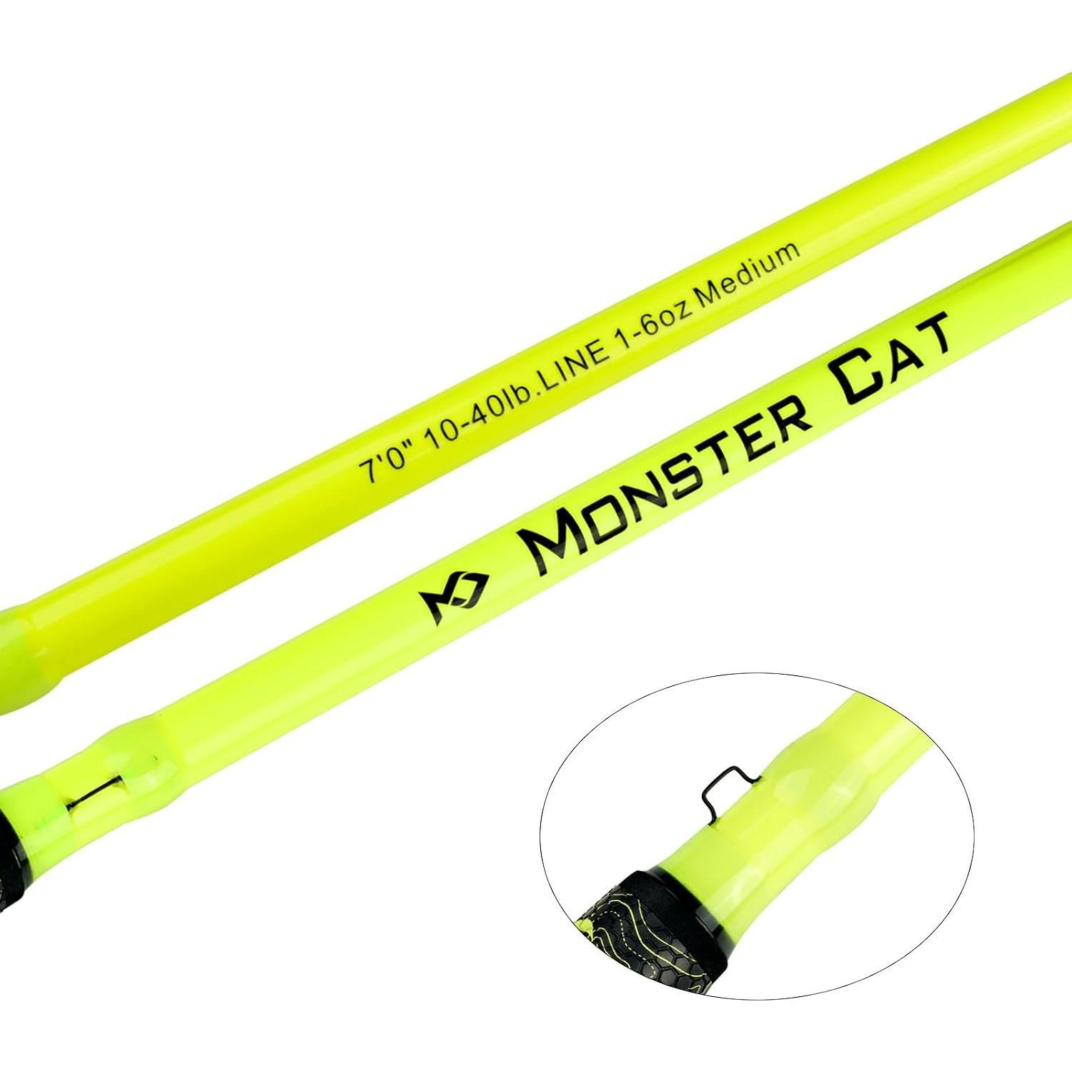 Catfish Fishing Rod, 1 count 7’Glow with Black Light  Catfishing Casting Rods Medium