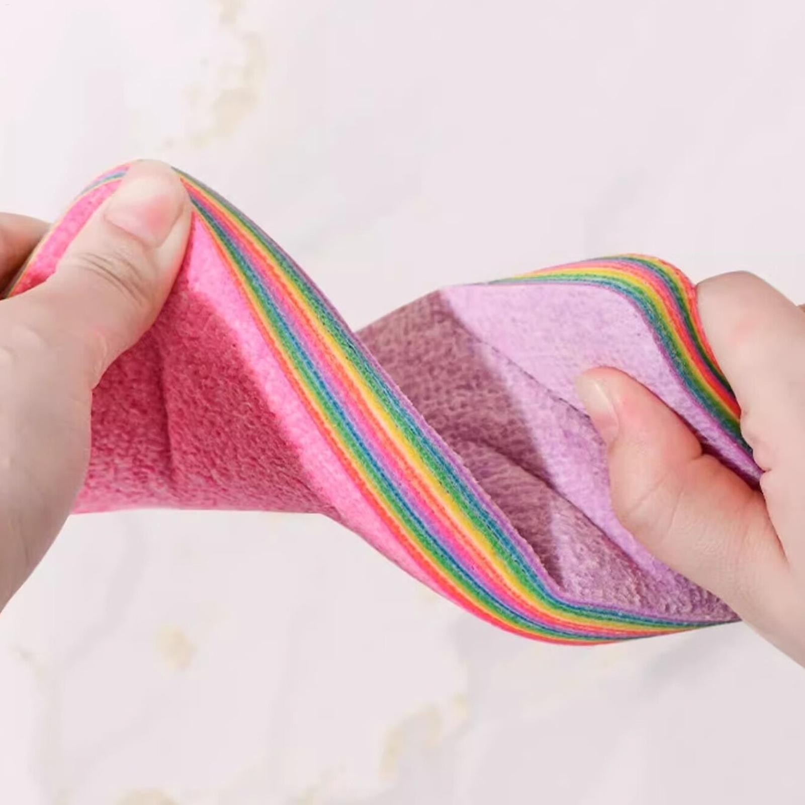 Peelable Layer Cleaning Sponges 12-Ply Reusable Microfiber Dish Towels Highly Absorbent Scrub Rags for Kitchen Multi-Use Sponges