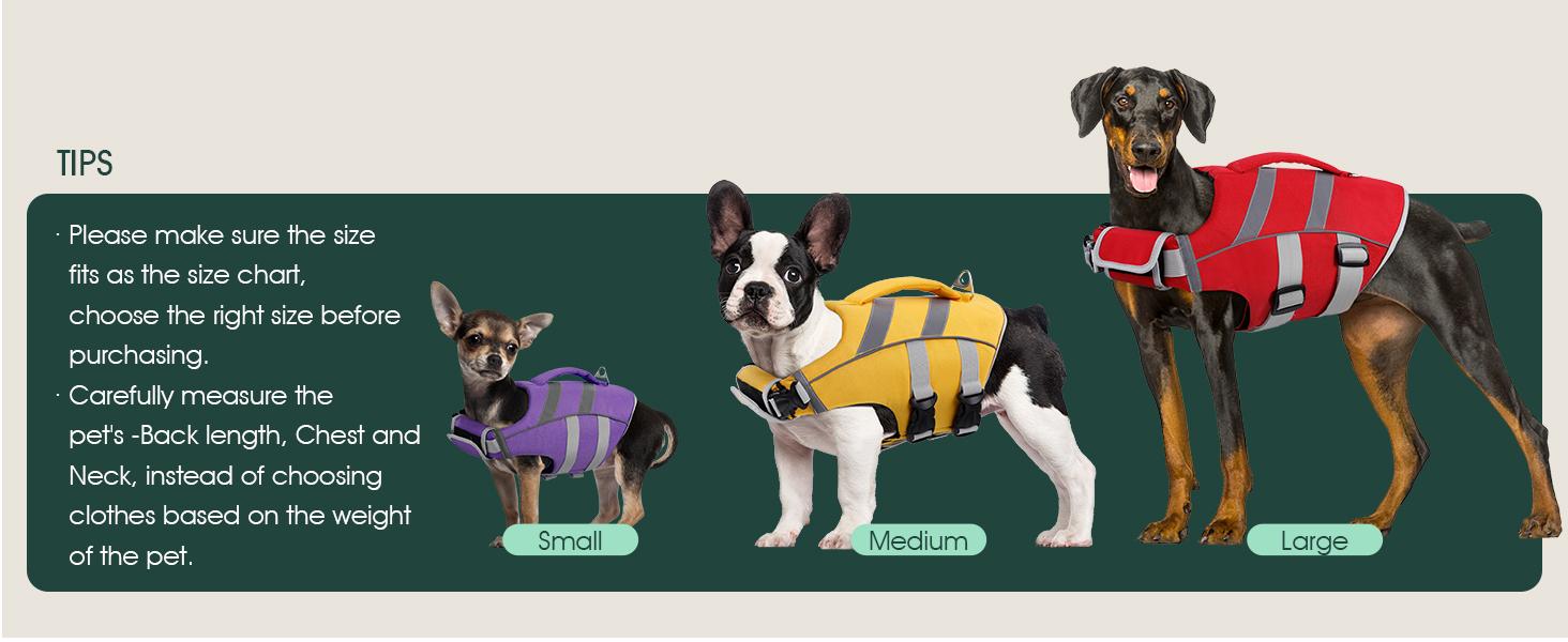 Kuoser Dog Life Jacket with Reflective Stripes, Adjustable High Visibility Dog Life Vest Ripstop Dog Lifesaver Pet Life Preserver with High Flotation Swimsuit