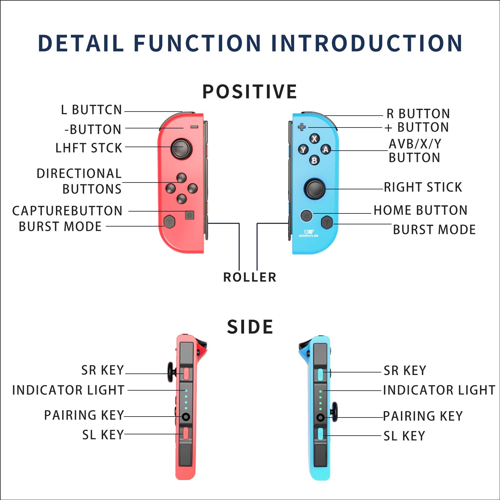 Gaminja Wireless Controller Adapter for Switch, Compatible with Nintendo Switch Joy-con with light, Laptop Video Dance Game Accessories Game Handle, Console Accessories
