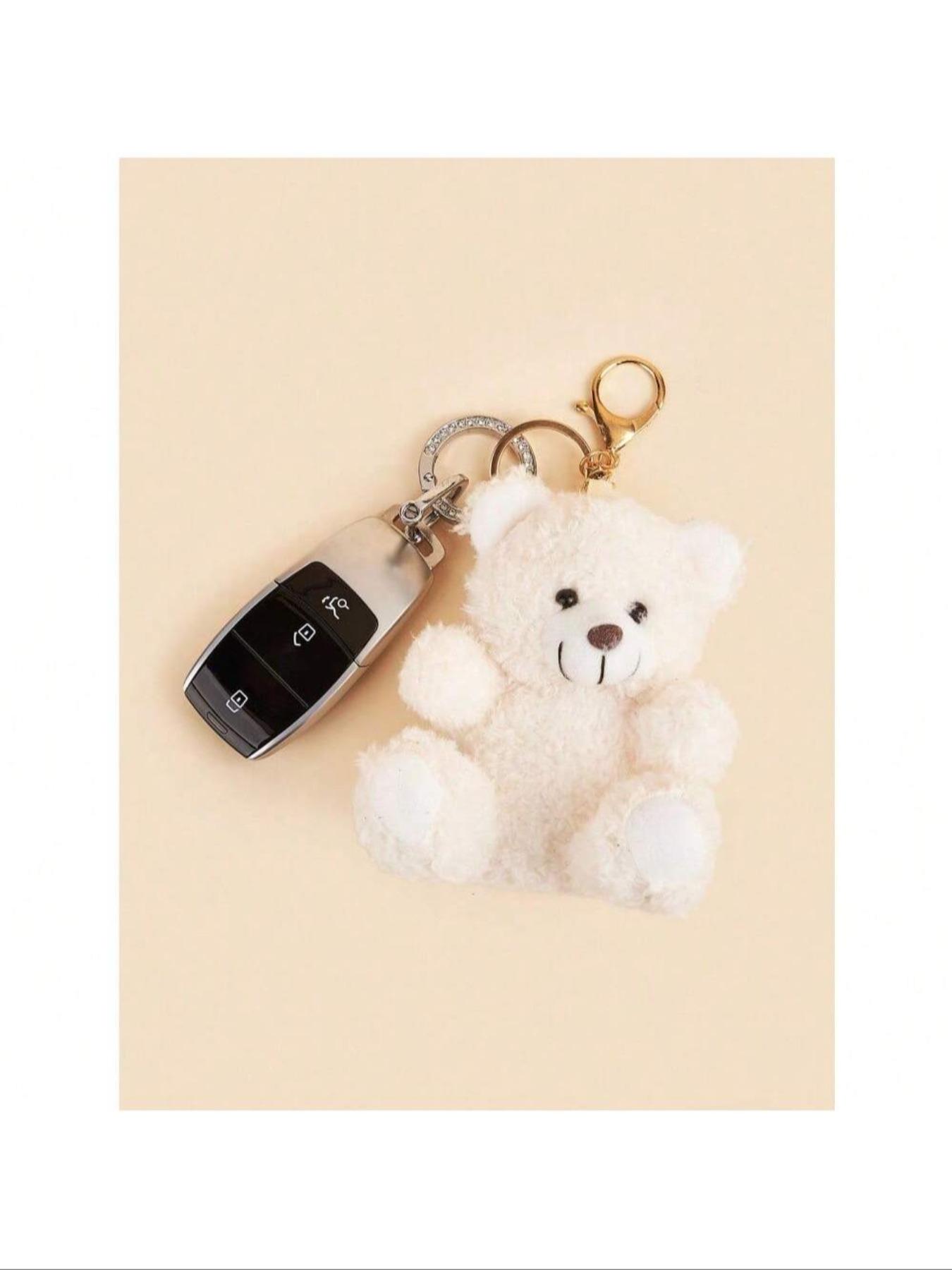 Cute Plush Teddy Bear Keychain, Car Keychain, Couple Plush Keychain, Keychain For Bags, for Car Keys, Mobile Phones, Cameras, Wallets, ID Cards, Badges