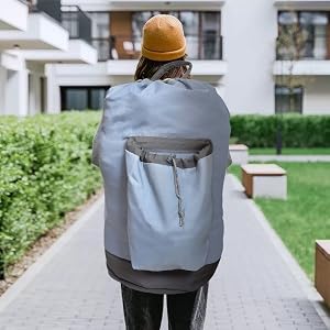Extra Large Heavy-Duty Laundry Backpack Bag with Adjustable Drawstring, Washable Fabric, Shoulder Straps – Home Supplies Laundry Tools & Accessories, College Student Essential (Grey, Ideal Gift)