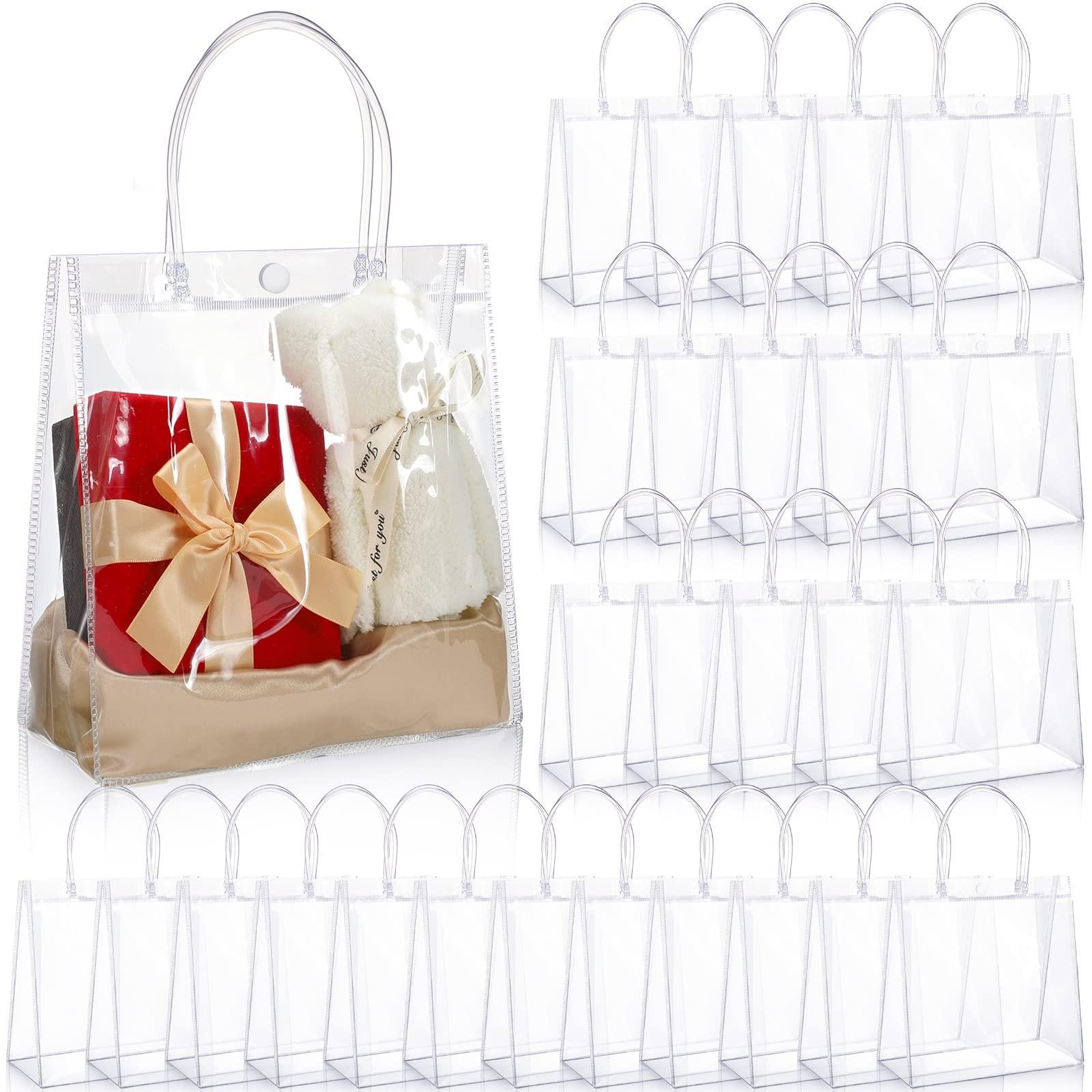 20 Transparent PVC Handbags, Waterproof, Reusable, Festival Birthday Gift Bags, Party Bags, Wedding Birthday Party Gift Bags, Small Business Supplies