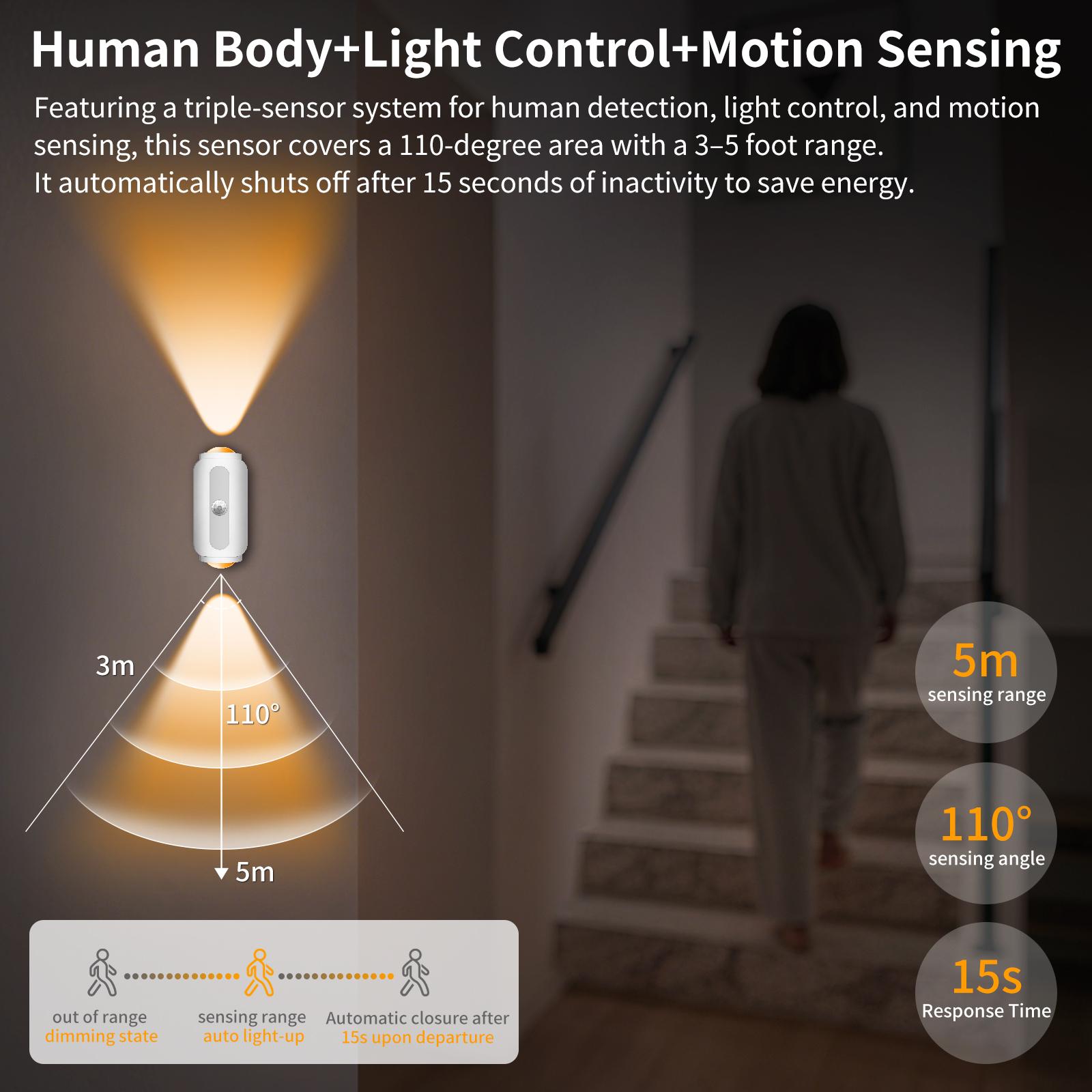 Rainbow Gradient Ambient Night Light Smart Sensor, Magnetic Mounting Perfect for Bedrooms, Courtyards, Staircases Birthday Gift, Christmas Present