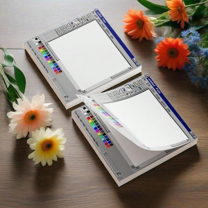 Retro Computer Pattern Sticky Notes  Creative Office Notebooks  Study Supplies  Perfect Gifts for Returning To School