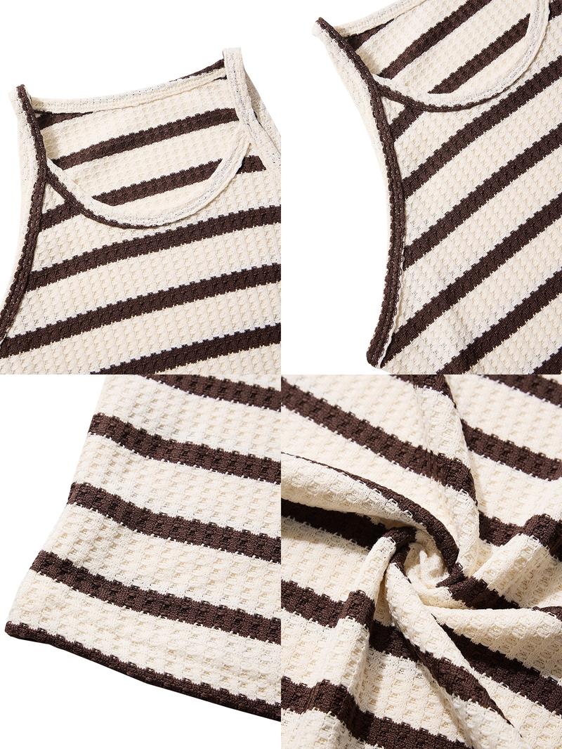 Aliling Elegant Two-Piece Dress Set for Women, Striped Knit Midi Skirt & Button-Front Top, Casual Fall & Winter, Party Wear