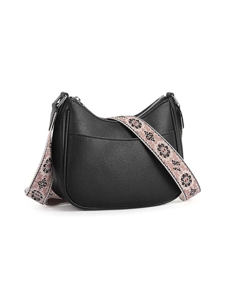 Women's Vintage Crossbody Bag, Fashionable Pu Leather Zipper Shoulder Bag with Adjustable Strap, Casual Crossbody Bag for Daily Used