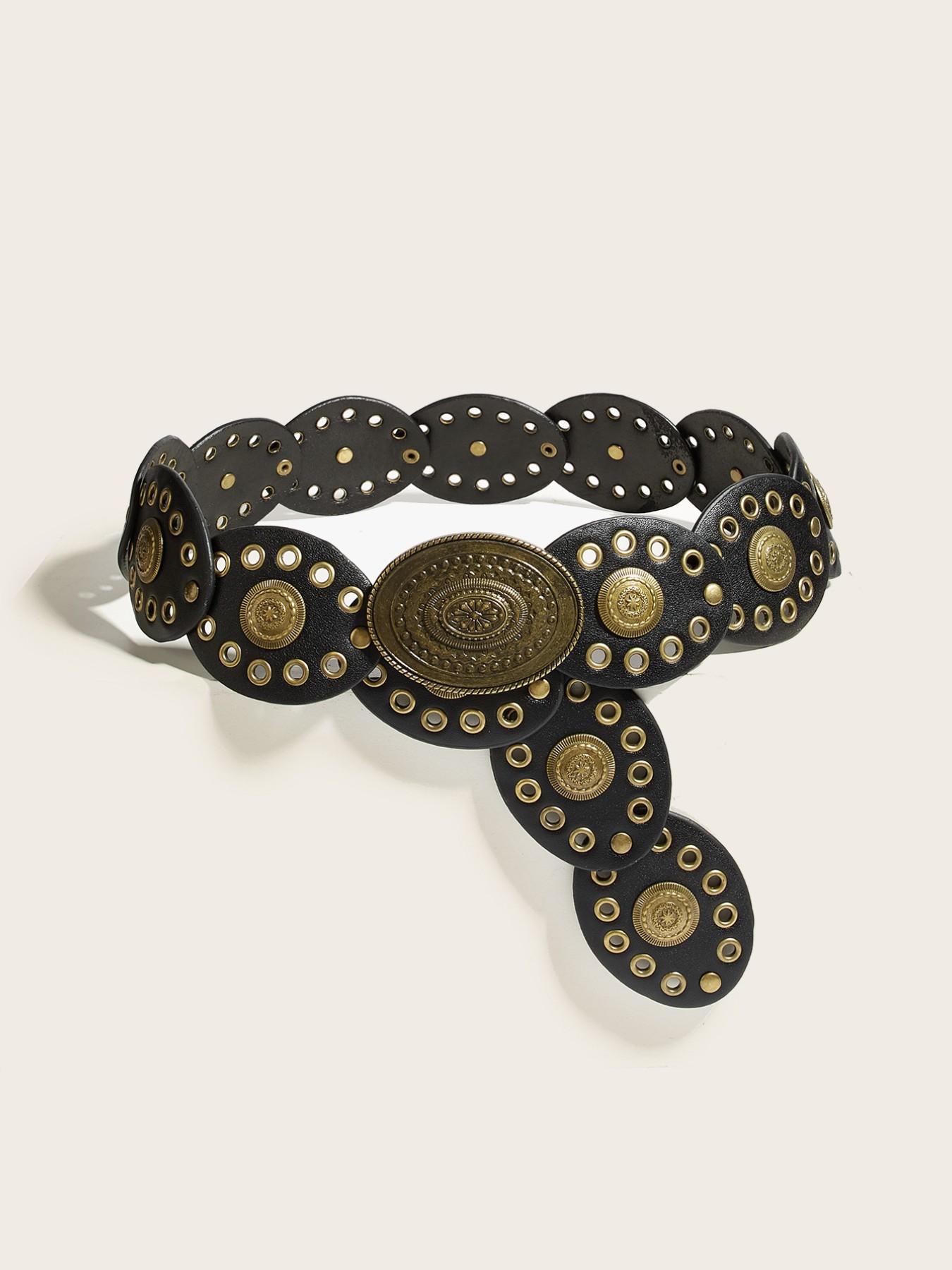 Boho Style Women's Waist Belt, Western Design, Perfect Accessory for Casual & Daily Wear, Fashion Patchwork Belt