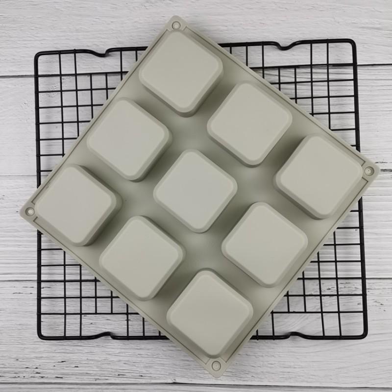 Silicone Ice Cube Tray Mold, Square Ice Maker, Multi-Functional Dessert Cake Mousse Mold, DIY Soap Mold, Baby Food Freezer Box, Heat Resistant