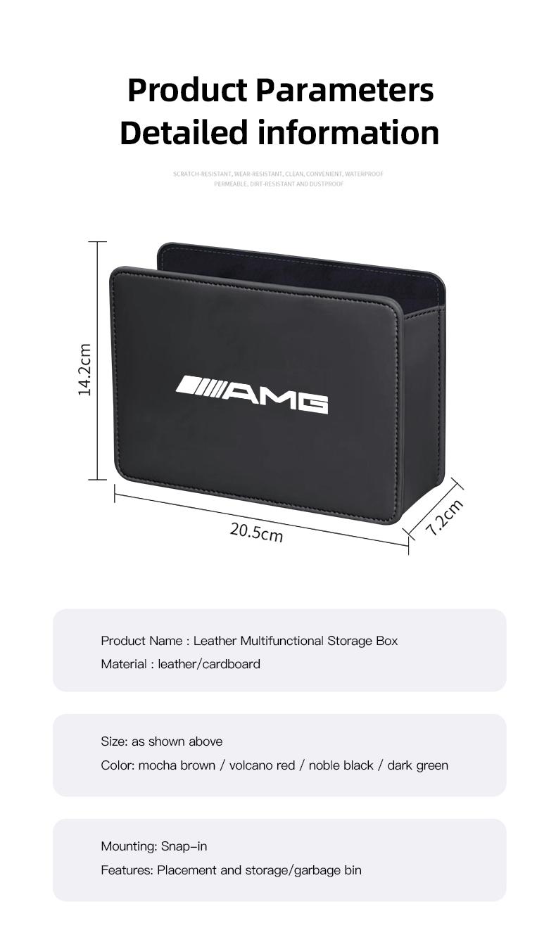 Car Leather Storage Box Foldable Auto Organizer Bag For Mercedes Benz AMG GLE GLS CLA CLE GLC CLS GLA W223 W213 W206 W464 W247 W167 W166 W222 W205 W204 W177 W246 W212 W221 W463