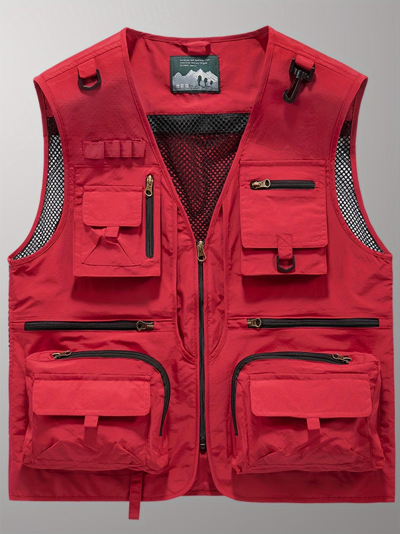 Men's Outdoor Work Vest Gilet, Multi-Functional Photography Jacket, Fishing Director, Multiple Pockets, Tactical Backpack, Workwear Outer Coat
