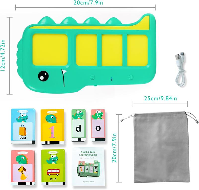 Talking Flash Cards for Toddlers 2-8: Alphabet Learning & Spelling Games with 224 Sight Words - Montessori Sensory Toys for Preschool Boys & Girls, Speech Therapy Toys for Kids with Autism, Ideal Gift