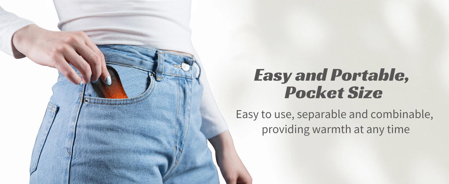 2 Pack Hand Warmers  heater  - Portable Pocket Warmer with 3 Heating Modes, Rechargeable 6000mAh, Reusable for Outdoor Sports/Camping/Hiking/Travel