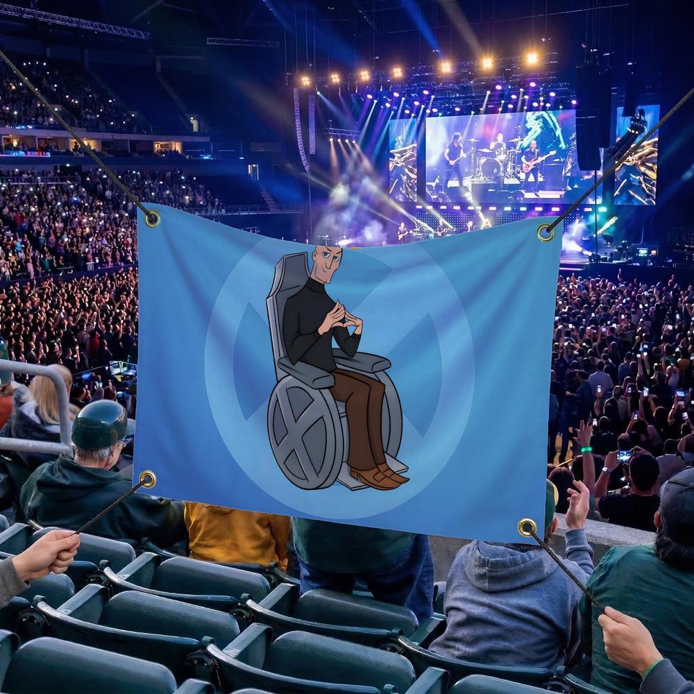 P-Professor X MOVIE Flags Multi Size Atmosphere Flag, Cheerleading Hand Pulled Banner, Portable Outdoor Event Flag & Wall Decor for Sports, Parties, Home and Room Decoration