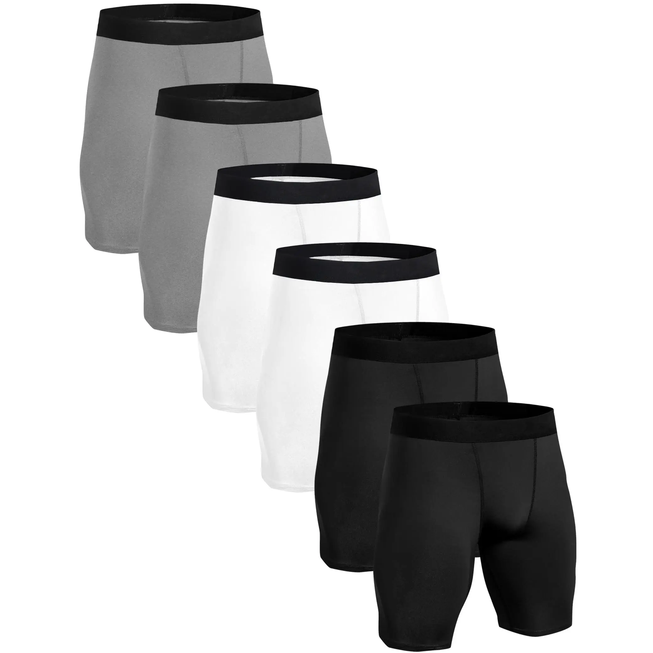 6 Pack: 2 Black 2 White 2 Grey