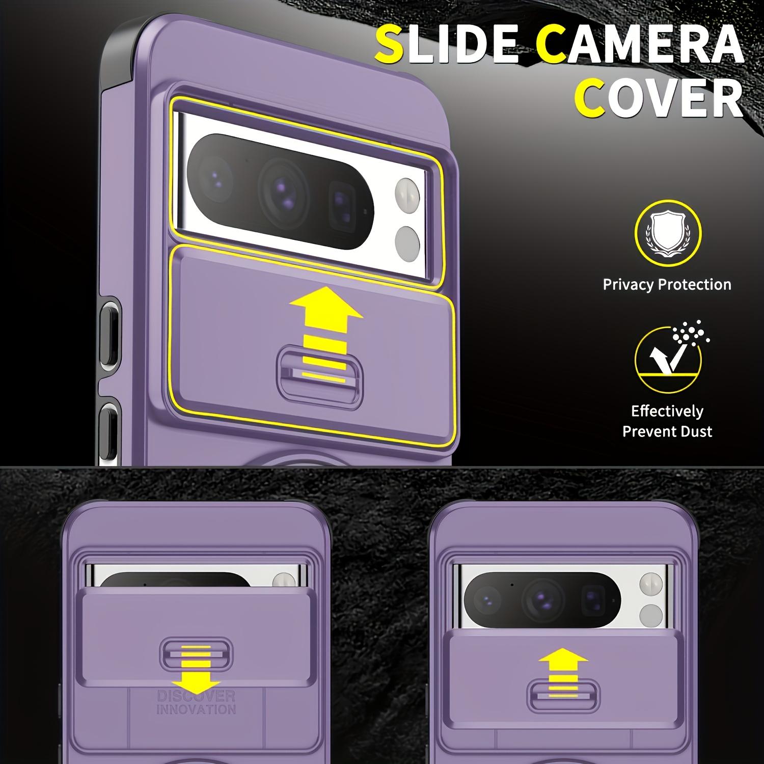 3 PCS [1 Phone Case with 2X Clear Screen Protectors] Suitable for Google Pixel 10 9Pro XL 10 9Pro 10 9A Pixel 8Pro 8A 7 Pro 7 Series, Shockproof 360° Rotating Metal Multi-functional Stand Phone Case with Sliding Lens Cap Protection