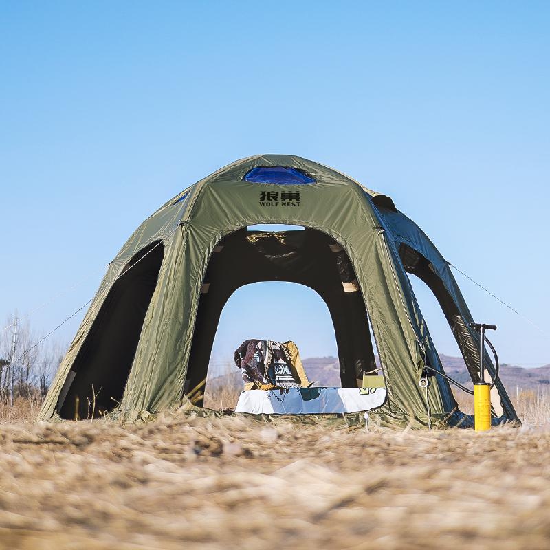 Hemisphere shaped inflatable balloon tent, outdoor camping tent, sun protection and wind and rain resistance, large space starry sky tent, camping equipment