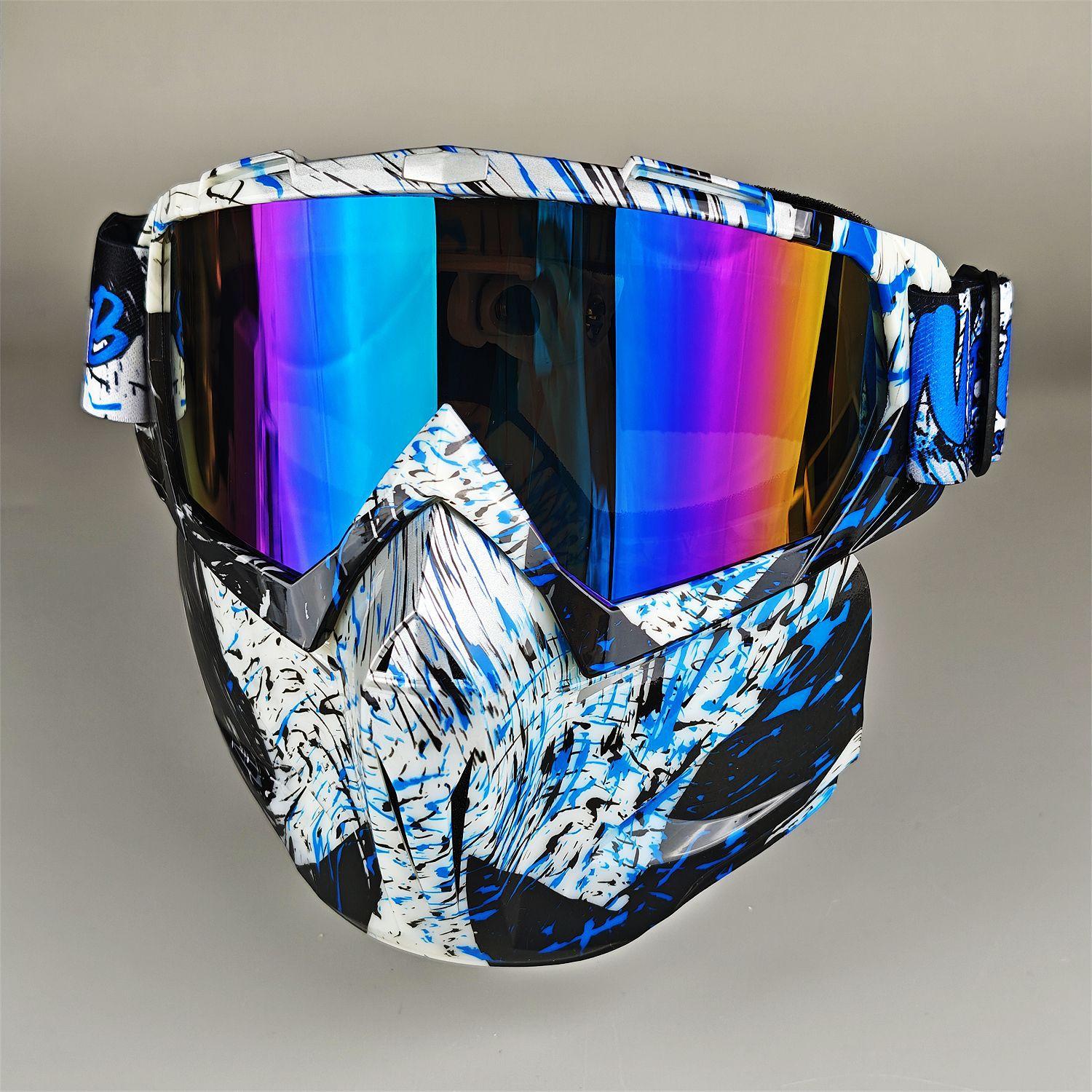 1pc Nafeib Ski Goggles, Outdoor Cycling Mask, Tpu Sports Motorcycle Windproof Protective Eyewear, Adjustable Nose Pad, Headband Included