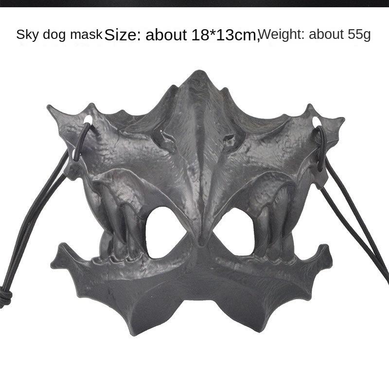 Halloween Mask Half-face Mask Cos Dragon God Fierce Tiger Night Fork Tengu Man Wolf Mask Performance Skull Masks