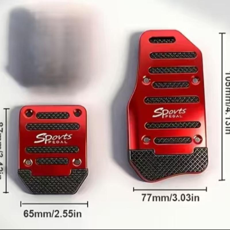 Manual/auto Anti-Slip Car Pedal, Ergonomic Design, Durable Lightweight, Suitable for Accelerator and Brake Pedals, Metal Surface