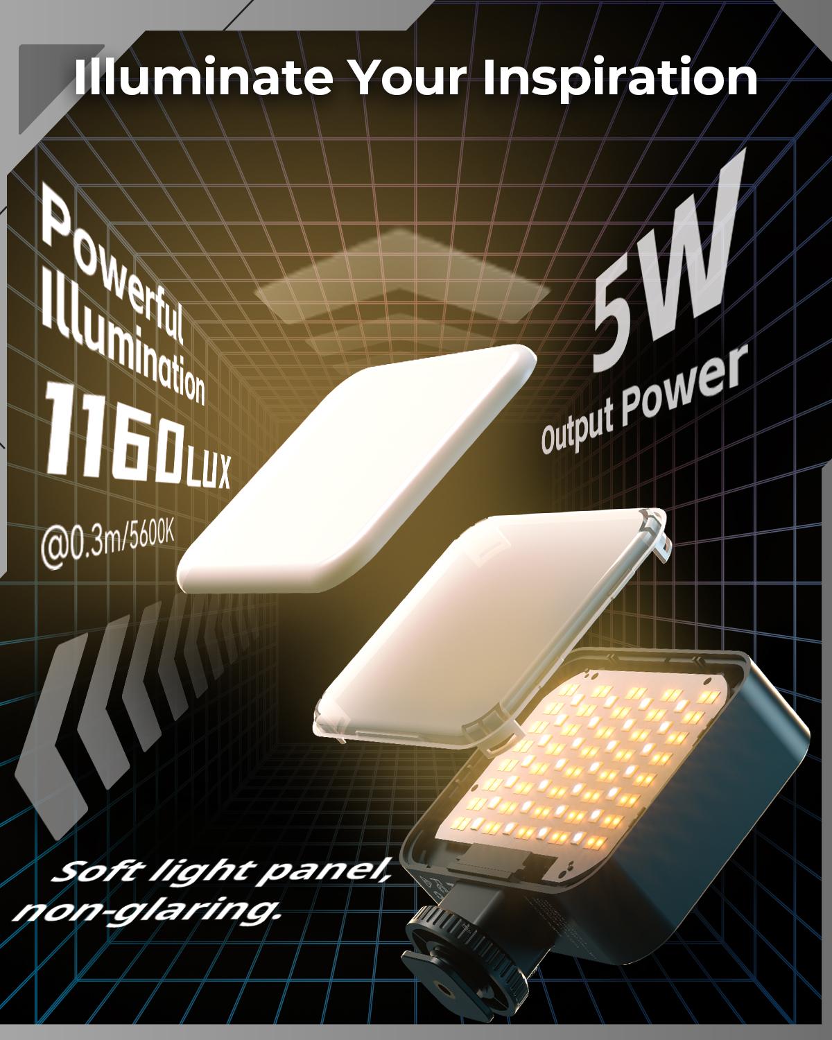 SmallRig Vibe P96 Pro Led Video Light, Portable Camera Light for Photography, Cold Shoe Light, CRI95+, 2500-6500K, 5 Effects, Fill Light Accessories for Content Creator, Streaming Black and pink 4660/4786 Smartphone Lighting