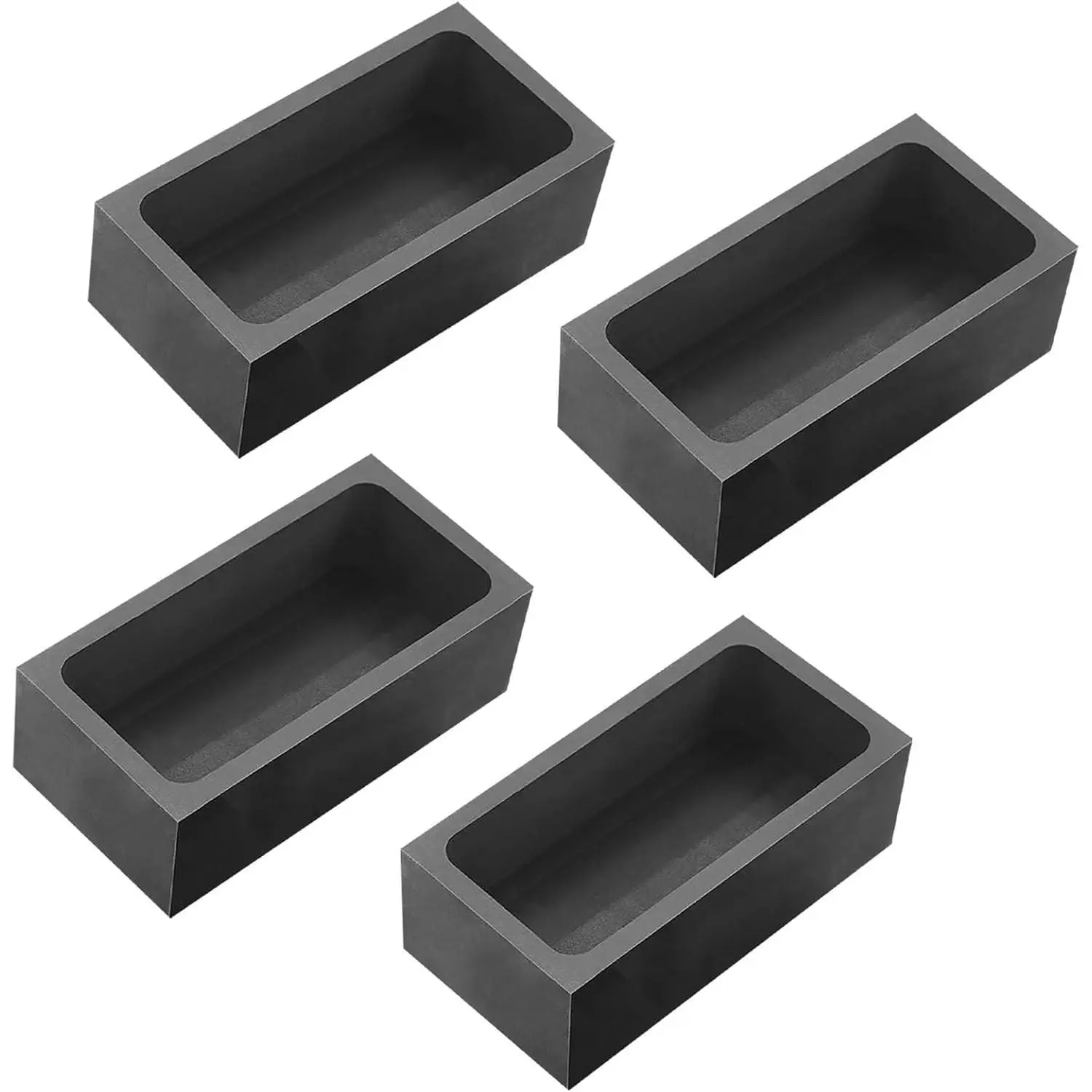 Graphite Ingot Mould for Casting Metal,4 Pieces 1kg Graphite Mould for Gold Silver Aluminum Copper Brass Melting Refining