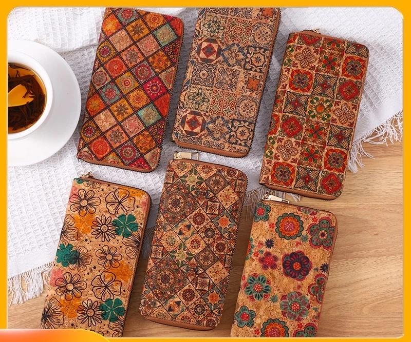 Women's PU Leather Retro Vibe Long Wallet Clutch - Long Length, Printed Design, Zip Closure, Antitheft Safe, Phone-Compatible, Travel-Ready Card Holder