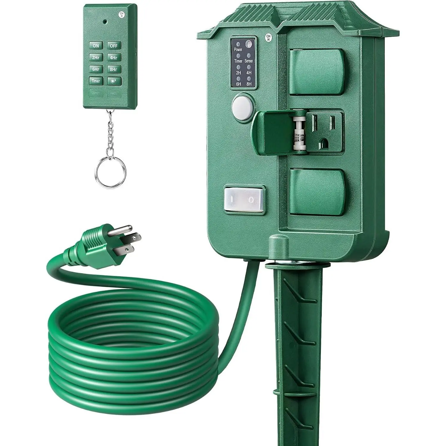 Outdoor Power Stake Timer with Remote Control,  Timer