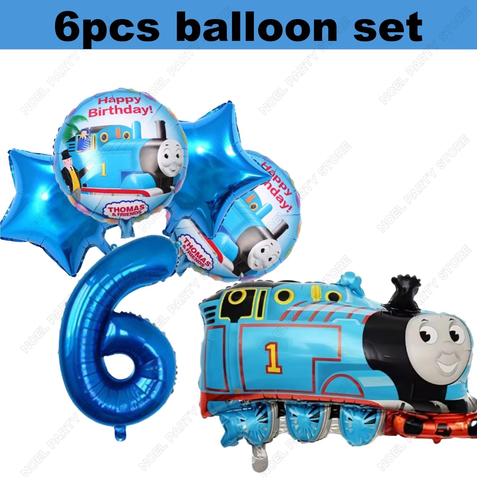 Extra-Large Cartoon Thomas Shaped Balloon Thomas The Train Theme Birthday Decorations for Ages 1-9 Aluminum Foil Balloon Set