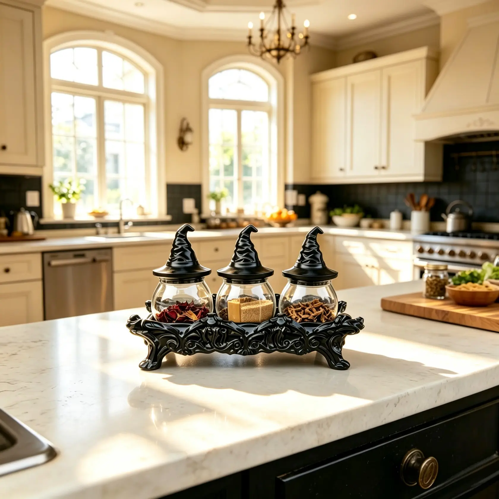 Witch Hat Spice Jar, Transparent Storage Container, Spice Containers, Home Decor, Halloween Christmas Festival Decoration, Kitchen Essentials, Glass Spice Jars