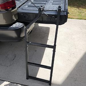 Nilight Foldable Truck Tailgate Ladder for Pickup with Aluminum Step Grip Plates, Replaceable Rubber Ladder Feet & Stainless Steel Self Drilling Hex Screws Universal Automotive Accessories Vehicle Accessories dealsforyoudays
